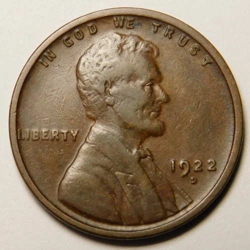 1922 D Lincoln Wheat Cent Penny VG-F   "Actual Coin Pictured"