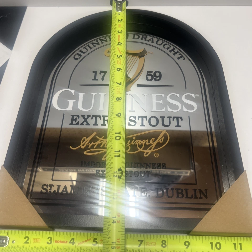 Guinness Extra Stout Arched Mirror:11"x14" Beer Sign Pub Bar 1759 office, garage - Image 4 of 4