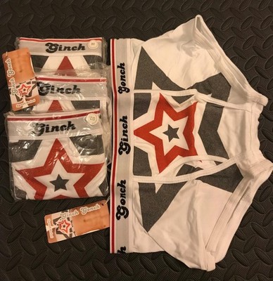 Men's Sport Brief Big Bang Stars Shinny Heiny White & Silver XS, S, M