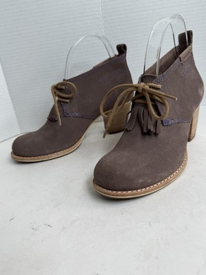 Caterpillar CAT Womens Rustic Ankle Boots Booties Purple Suede Leather Size 6.5