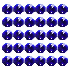30 Pack K9 Crystal Octagon Beads 2 Holes 14mm Chandelier Prisms Black Purple