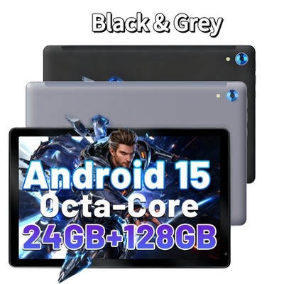 10.1 inch Android 14/15 Tablet 128GB IPS Touchscreen HD Octa-core Processor WiFi