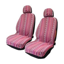 4PCS Baja Saddle Blanket Car Seat Covers, Front Set Breathable Pink, 4PCS