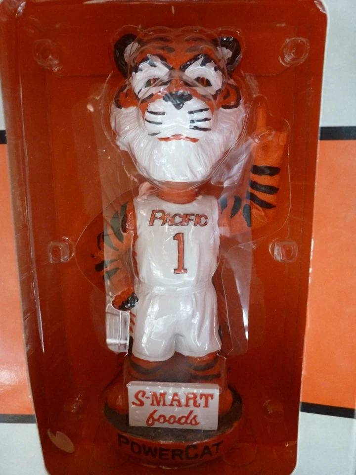Vtg Bobble Dreams Power Cat Pacific Tigers UOP Mascot Bobblehead Signed New NIB - Image 3 of 4