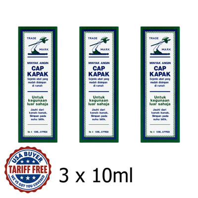 3 x Axe Brand Universal Medicated Oil 10ml   Fast Relief for Cold, Pain & Aches