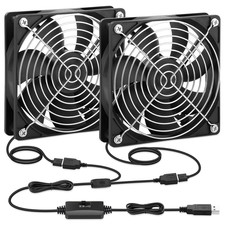 USB Cooling Fan 120Mm 5V Brushless with Speed Controller 2 Packs