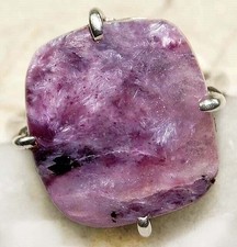 Natural Siberian Charoite 925 Solid Sterling Silver Ring Sz 7.5 B15-7