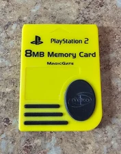 Official Nyko Sony PlayStation 2 PS2 8MB Memory Card PS-80516 Yellow Pre-owned