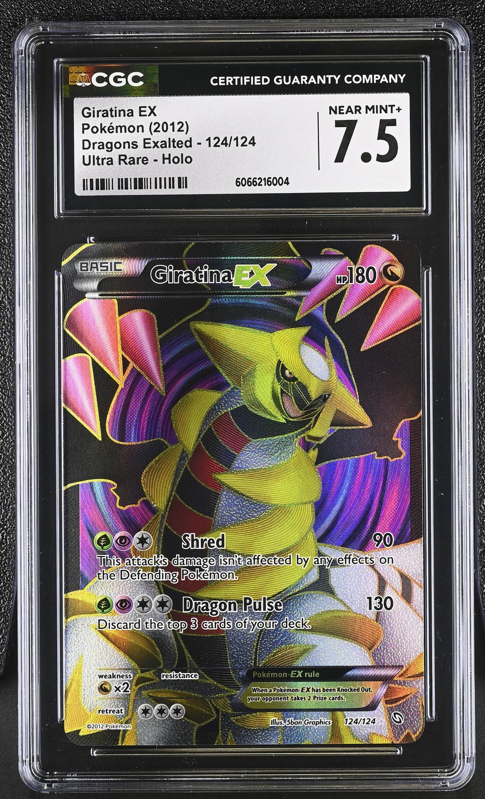 CGC 7.5 Giratina EX 2012 Dragons Exalted 124/124 Ultra Rare Holo Pokemon Card