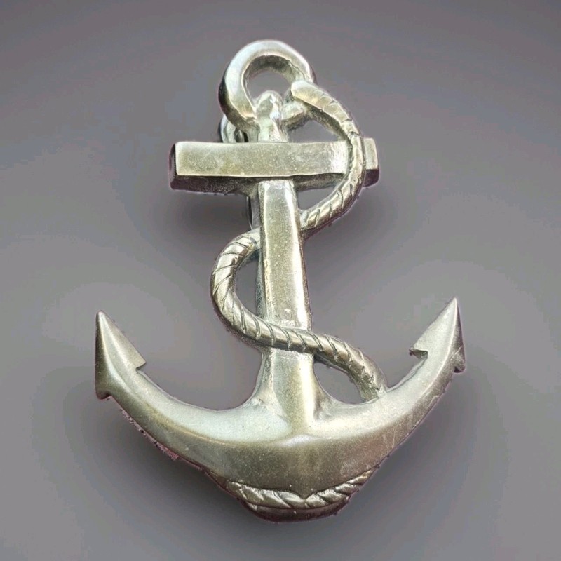 VINTAGE Brass Door Knocker Anchor w/ Strike Plate/Ship Rope Navy/Beach Home🔥👀