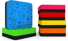 Magnetic Dry Erase Erasers Assorted Colors Smudge Free for School Office