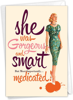- 1 Funny All Occasion Card for Women - Blank Humor Notecard with Envelope - Gor