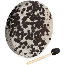 Tamburo sciamano 18" 46 cm tamburo manuale rituale frassino pelliccia bovina mazza pelle naturale