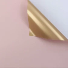 Double Sided Golden Flower Wrapping Paper Waterproof Gift Packaging Florist B...