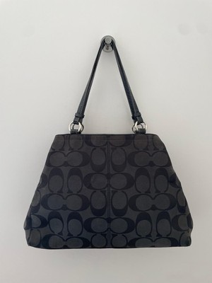 Black Monogram Coach Tote Bag
