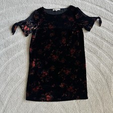 Ann Taylor Loft Short Sleeve Floral Dress Multicolor Women Petite Small