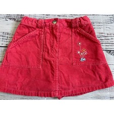 Gymboree Corduroy Skort Kids Red Floral Embroidery Adjustable Waist Size 4