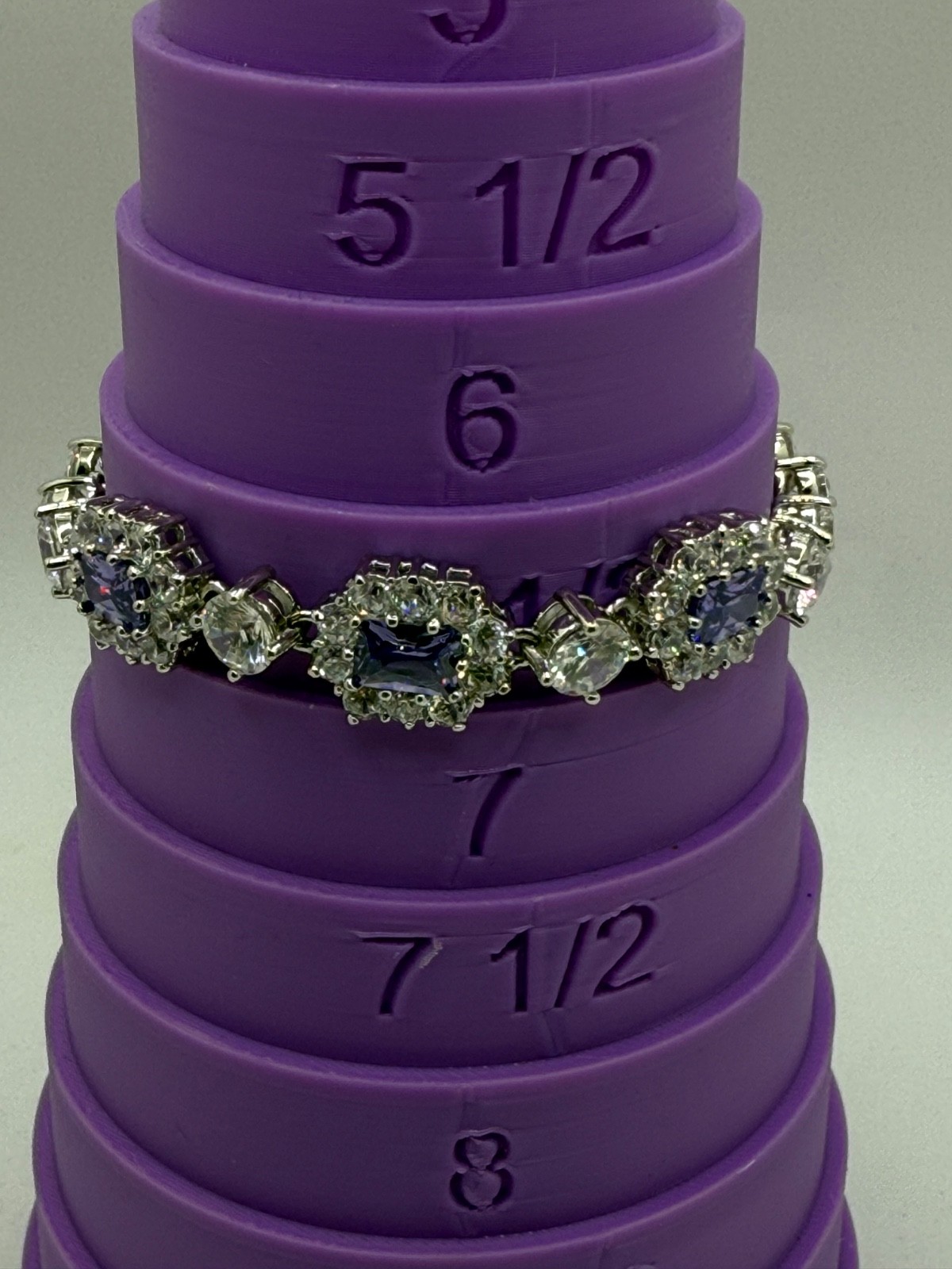 Vintage Camrose Kross  JBK Kennedy Purple Rhinestone Bracelet 7"