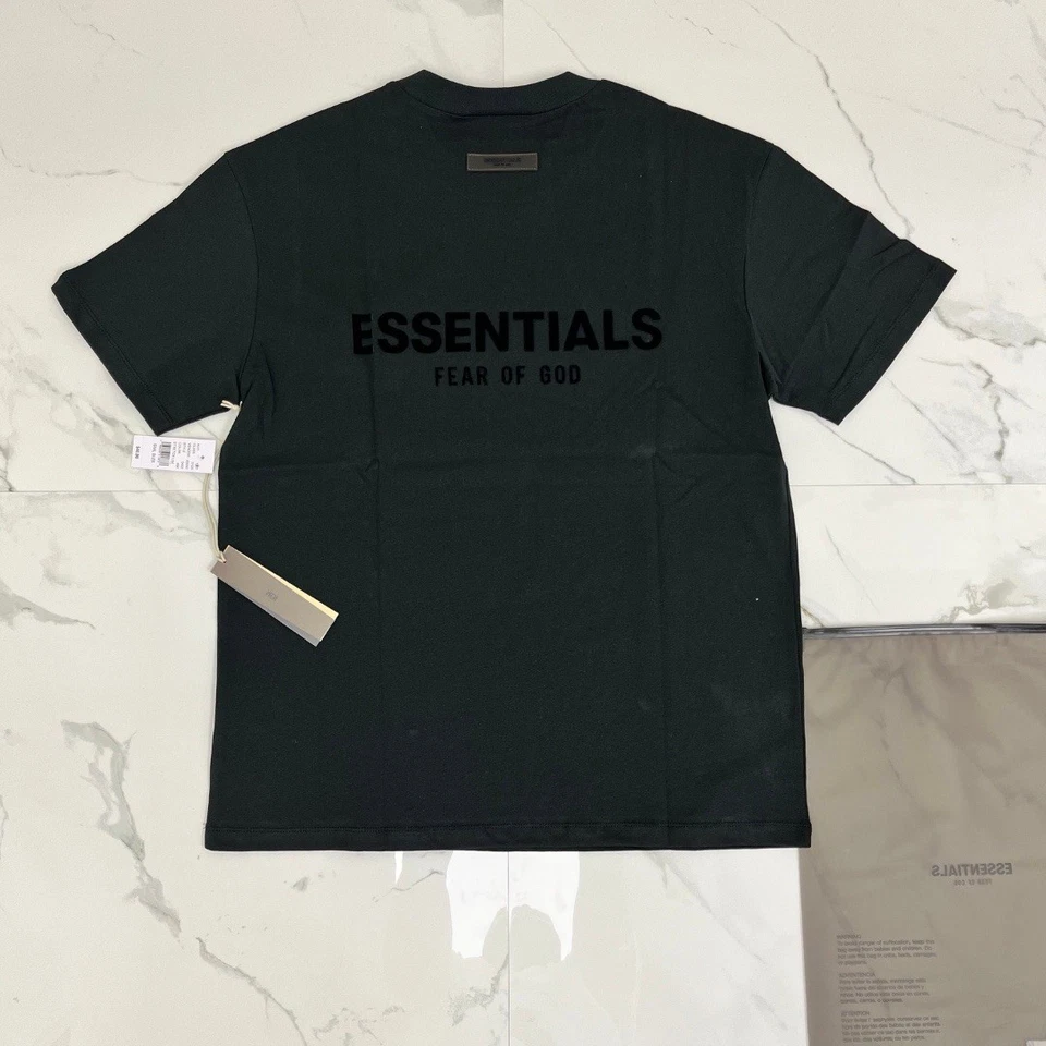 Camiseta de algodón para hombre FEAR OF GOD ESSENTIALS - limusina elástica negra X-grande Foto 3 de 4