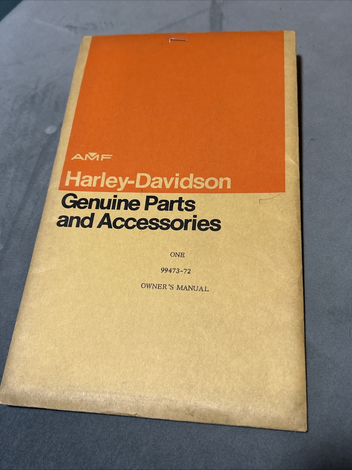 1972 AMF Harley-Davidson Owners Manual -Shortster NEW IN DEALER SLEEVE 99473-72