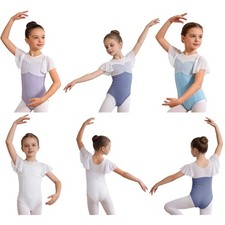 Kids Girls Dancewear Costume Bodysuit Gymnastics Leotard Training Dance Ballet