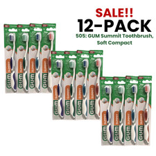 SALE 12-PACK Sunstar GUM 505 Summit Toothbrush Soft Bristles, Compact Head