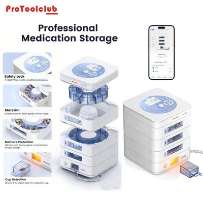42-Day Smart Electronic Pill Box Alarm Pill Dispenser Time Reminder Case w/ App