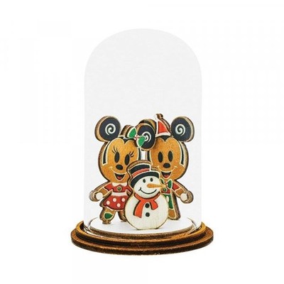 Enesco Mickey & Minnie With Snowman Kloche Christmas Hanging Ornament A30541