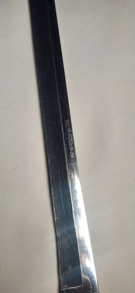 Cutco Nº De Colección Cuchillo de Rebanada 24 Marrón Patente No. 2147079 EE. UU. 9 3/4" Hoja Foto 3 de 4