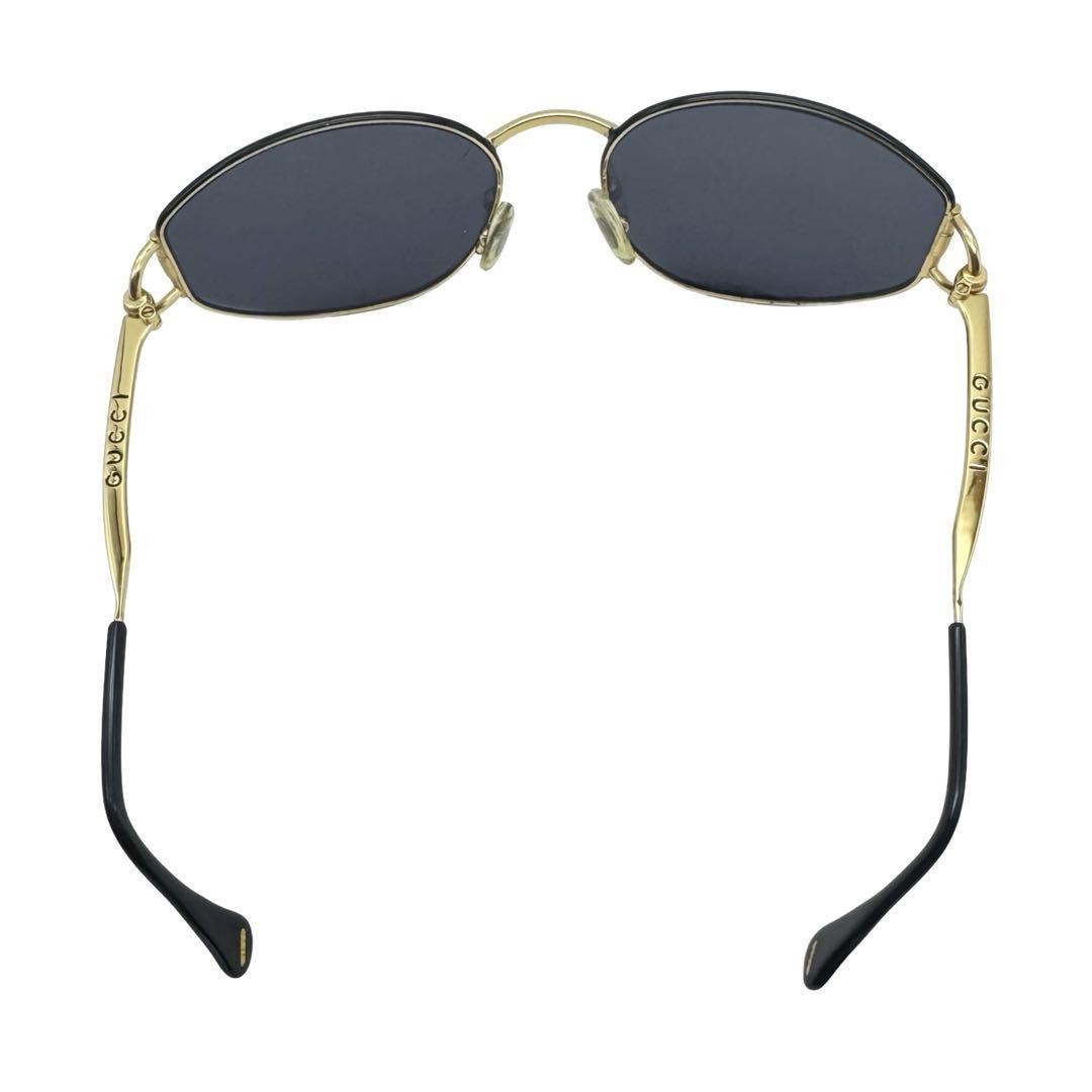GUCCI GG2600 S Sunglasses Glasses Gold Black Metal Frame Oval MADE IN ITALY Men thumbnail 4