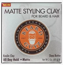 Beard Guyz Moldable Matte Styling Clay For All Day Hold Hair Kaolin 3 oz New Guy
