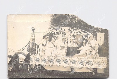RPPC Real Photo Postcard Parade Float Pulled By Horses Wagon Won First Prize