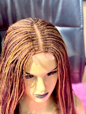 Ready to ship braided wigs for black womens, middle part, short hair micro braid