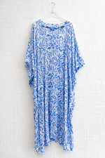 Blue Ginger Hawaii Company -  Blue and White Print CAFTAN Size 0-S, Rayon