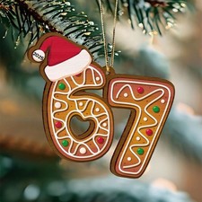 Christmas 67 Acrylic Ornament,Six Seven Funny Xmas Holiday Ornament HOT