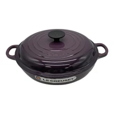 Le Creuset Shallow Casserole Braiser 26cm 2L 2.5 qt Cassis Purple Cast Iron
