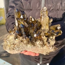 5.23LB  Large Natural Citrine Cluster Mineral Specimen Quartz Crystal Healing.