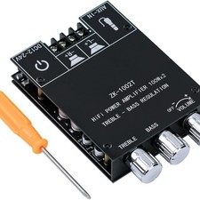 ZK-1002T 100W 100W Bluetooth Amplifier Board Treble Bass Control 2.0 Channel