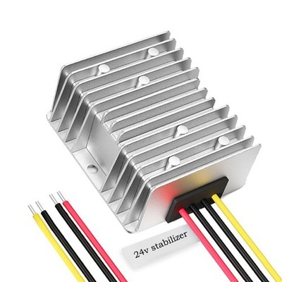 24 Volt Voltage Regulator, DC 10-36V Input, Fixed 24 Volt 4A Output, IP67 Wat...