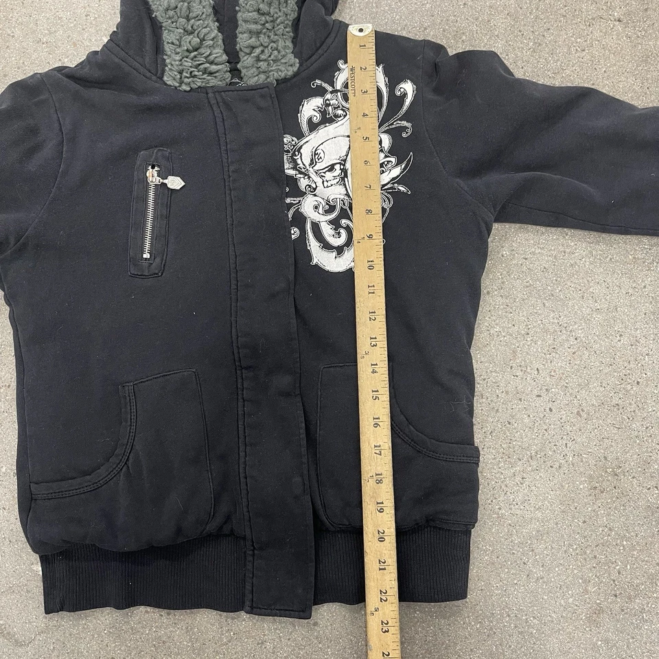 Sudadera con capucha vintage Y2K metal Mulisha para mujer negra talla mediana Foto 4 de 4