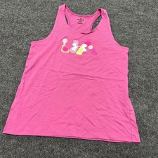 Under Armour Tank Top Girls Size YXL Pink Loose Fit Racerback Graphic Athletic