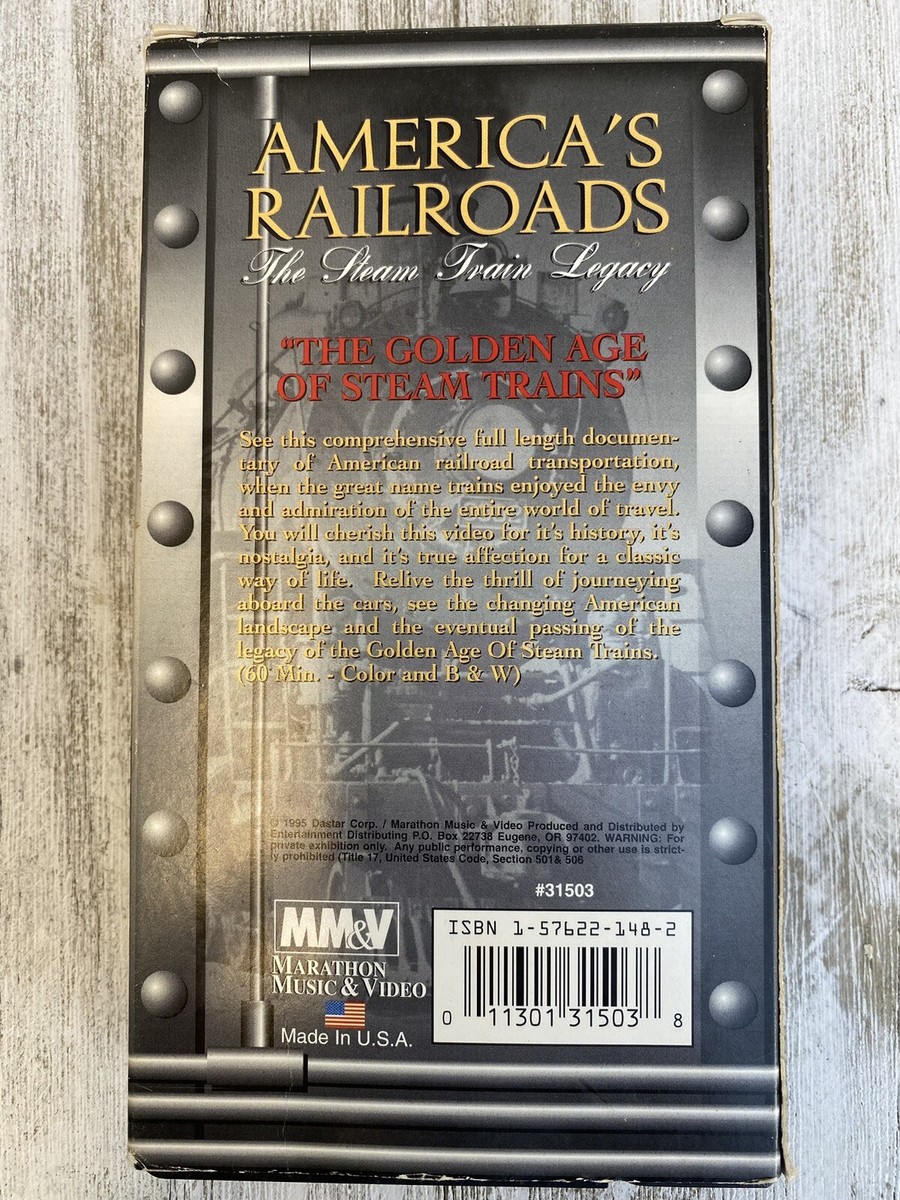 America's Railroads The Golden Age of Steam Trains VHS Tape Train
