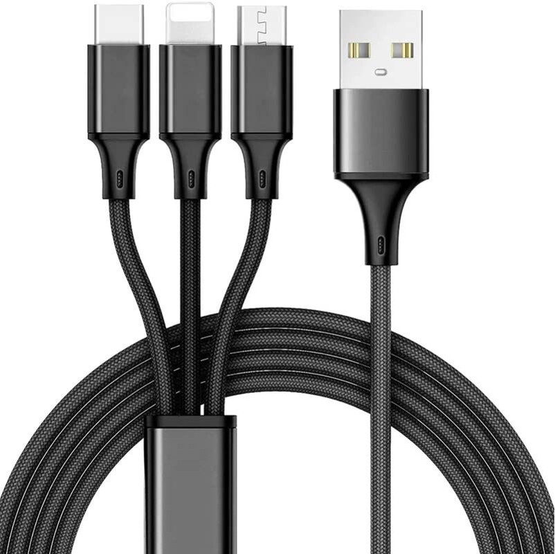 For Galaxy S20/S21/S23/FE Power Cord 3-in-1 USB Cable Charging Wire USB-C Sync