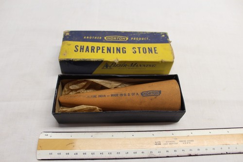 Vintage Norton FS-76 Fine India Gouge Slip Sharpening Stone Whetstone - Picture 2 of 6