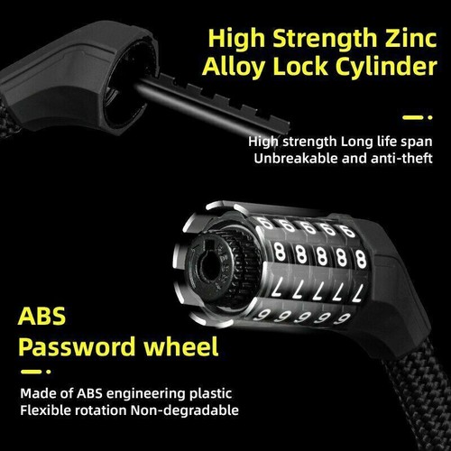 ROCKBROS Bicycle Lock Knitting Ring Combination Lock Anti-theft Chain Link Lock - Picture 3 of 12