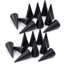 20PC Wood Cone Ring Holder Durable Finger Jewelry Display Stand DIY Craft Black