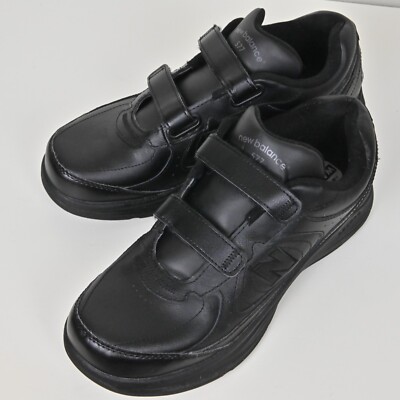 New Balance 577 Walking SL2 Leather Hook and Loop Strap Black Sneakers US9 UK8.5