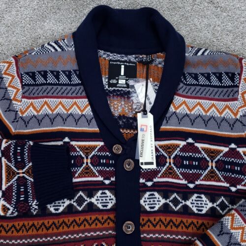 Buffalo Sweater Mens XXL Multicolor Aztec Print Shawl Collar Button Up Cardigan - Picture 2 of 14