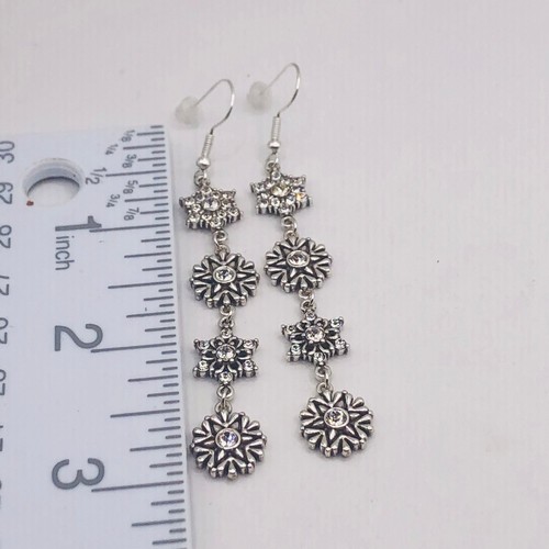 Brighton arctica snowflake custom dangle earrings NWOT #53 - Imagen 5 de 6