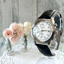 BURBERRY LONDON Watch Chronograph Rare Used From Japan Check description